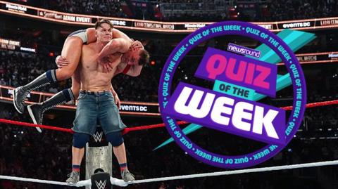 John Cena and the quiz of the week logo.