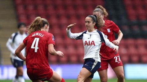 Maite Oroz playing against Birmingham