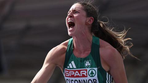 Ireland's Kate O'Connor in the heptathlon