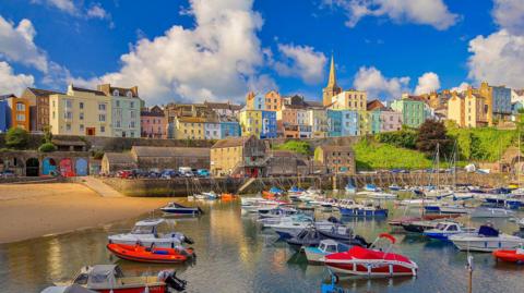 Seaside town of Tenby in Pembrokeshire, Wales.