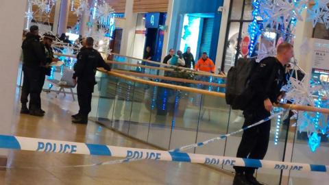 A police cordon at Meadowhall