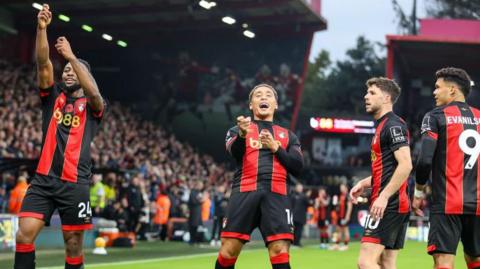 Bournemouth players celebrating a goal