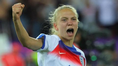 England footballer Esme Morgan in her national team kit