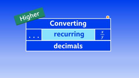 Katie Steckles discusses how to convert recurring decimals into fractions.