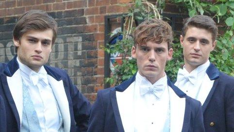 Douglas Booth, Sam Claflin and Max Irons in The Riot Club