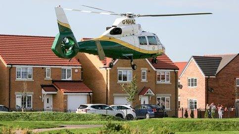 Great North Air Ambulance at the scene