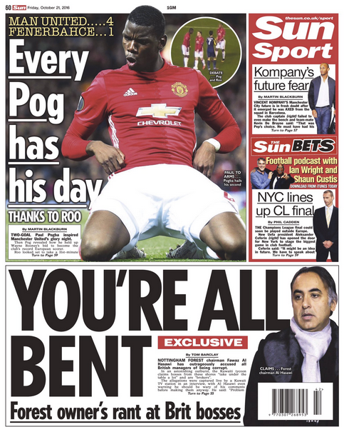 The Sun back page