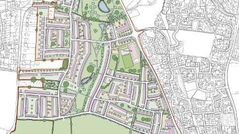 A drawn plan detailing where the new homes will go.