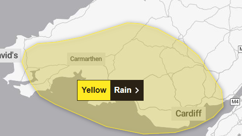 Rhybudd melyn y Swyddfa Dywydd