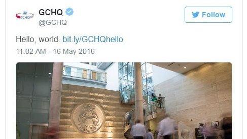 GCHQ tweets: Hello, world