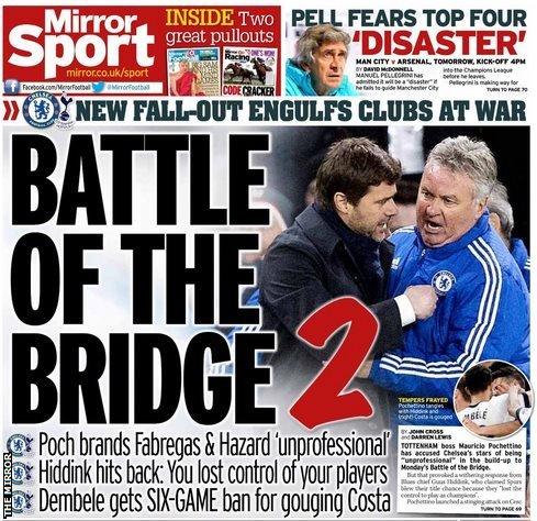 Saturday's Mirror back page