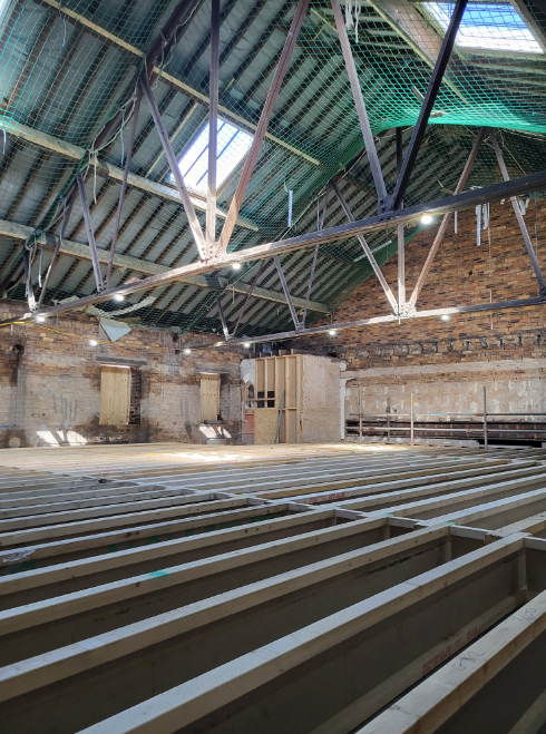 The second floor workshop space of The Carlton, Maryport