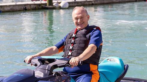 Ed Davey on a jet ski