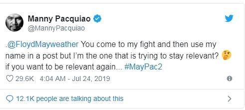 Manny Pacquiao tweet