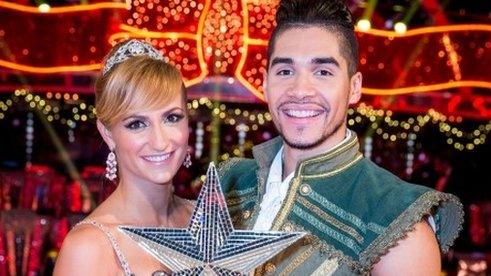 Louis Smith and Aliona Vilani with the trophy