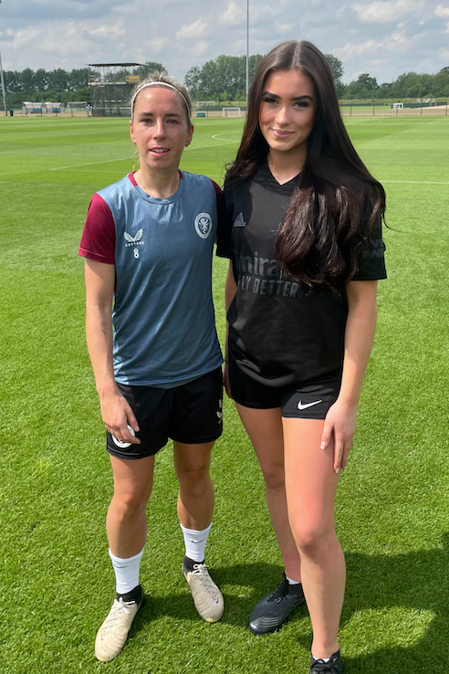 Jordan Nobbs with Lara