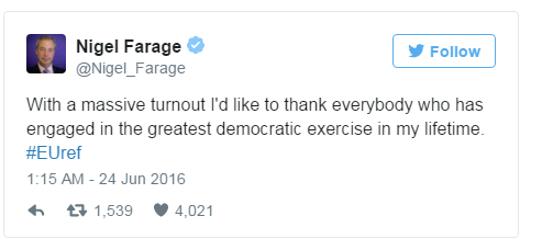 Farage tweet