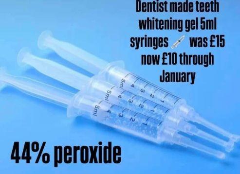 Three syringes on a blue background with black text.