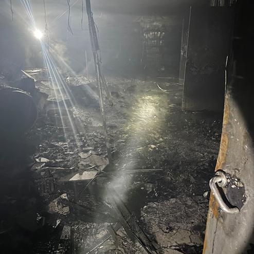 Aftermath of arson at former Baglan Power Station