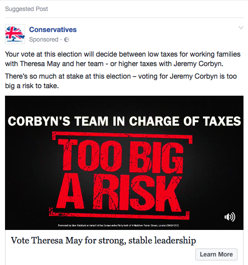 A Conservative attack advert targeted at a voter in Bishop Auckland.