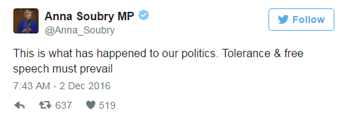 Soubry tweet from Storify