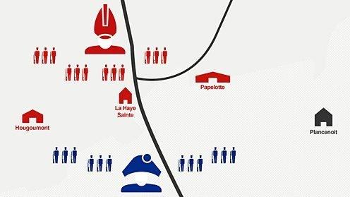 The positions of Wellington and Napoleon's troops on the morning of June 18.