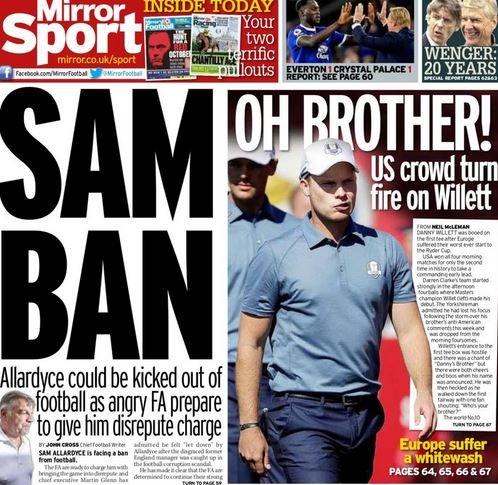 Daily Mirror back page