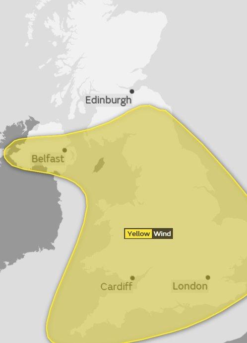 Weather warning map