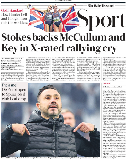 Telegraph sport section