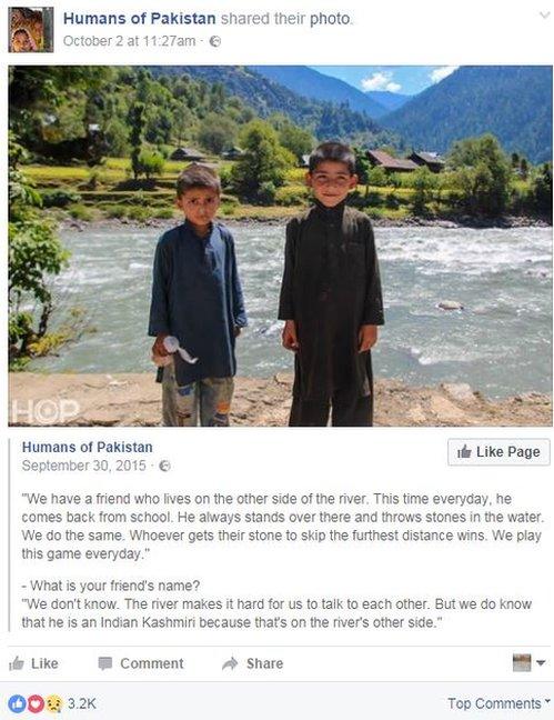 Humans of Pakistan Facebook post