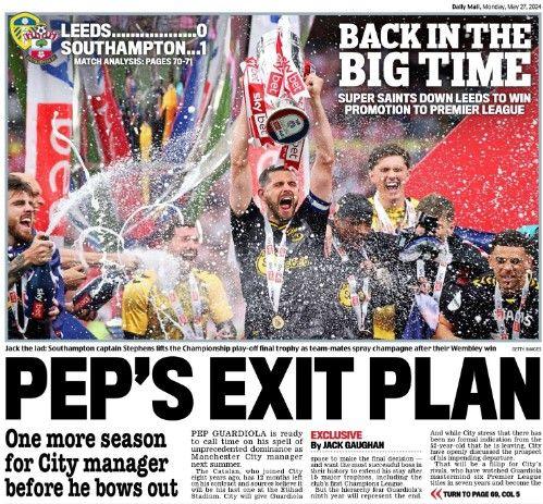 The back page of the Daily Mail