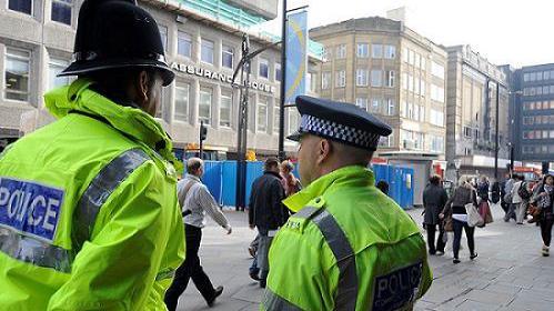 Police officers on Northumberland Street