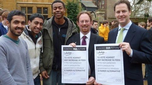 Nick Clegg pledges not to raise tuition fees