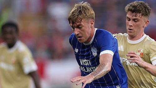 Joel Bagan in action for Cardiff City against Swindon Town