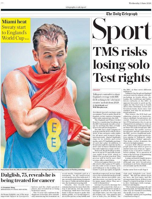 The Daily Telegraph sports section 