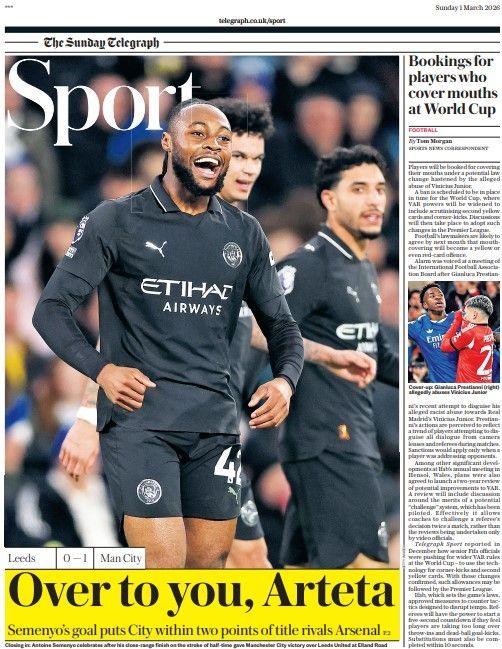 The Sunday Telegraph sports section