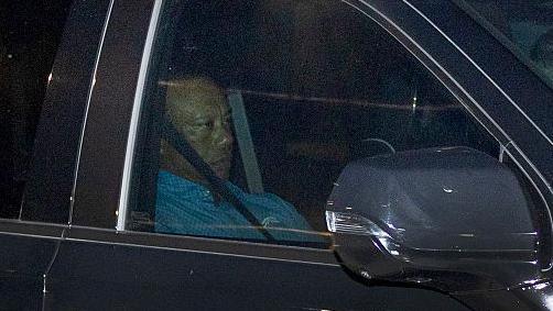 Tiger Woods pictured in a car leaving Martin County Jail