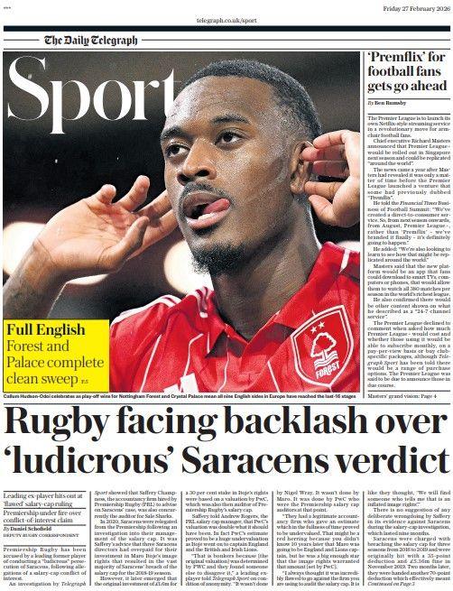 The Daily Telegraph sports section