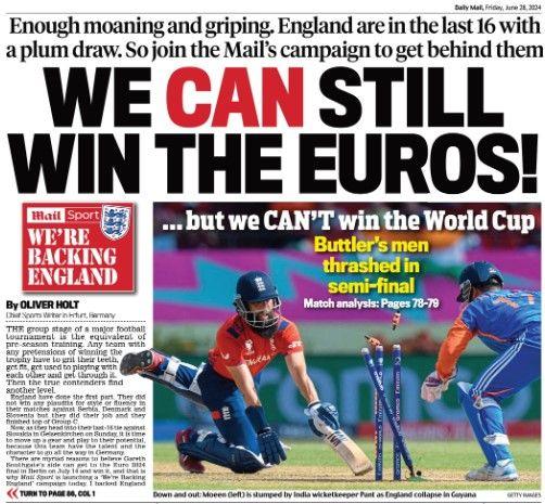 The back page of the Daily Mail