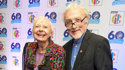 Biddy Baxter and Edward Barnes, the creator of Newsround, pictured together in 2018.