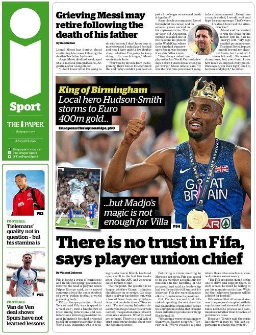 The i Paper back page