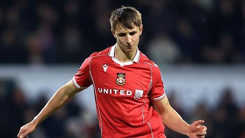 Max Cleworth in action for Wrexham