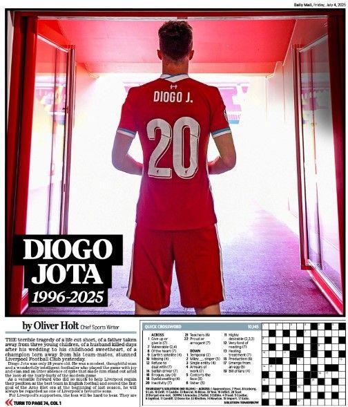 The back page of the Daily Mail