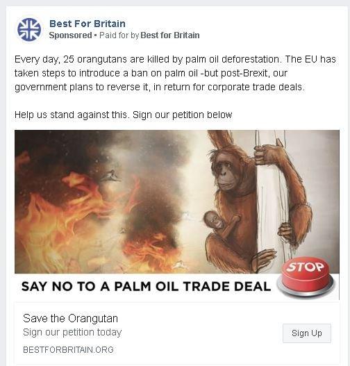 "Every day, 25 orangutans are killed by palm oil deforestation. The EU has taken steps to introduce a ban..."