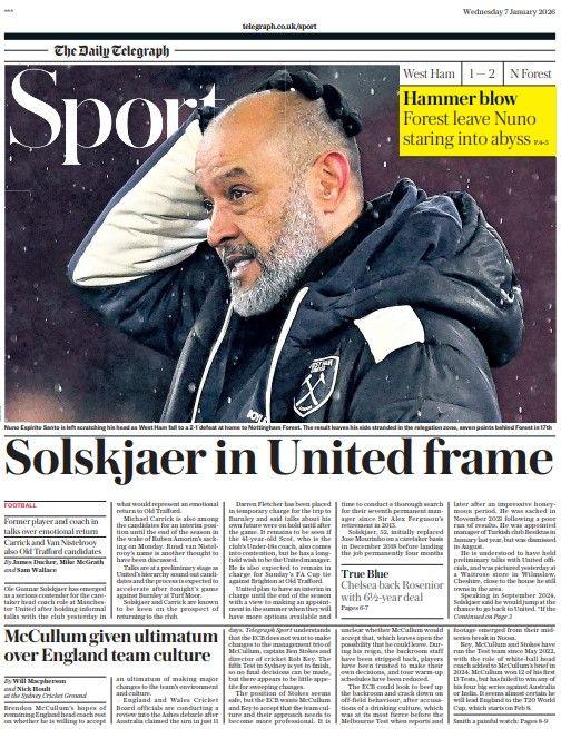 The Daily Telegraph sports section