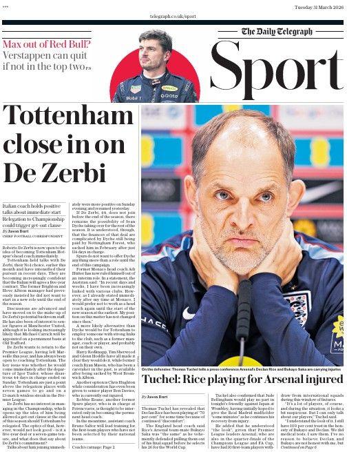 The Daily Telegraph sports section