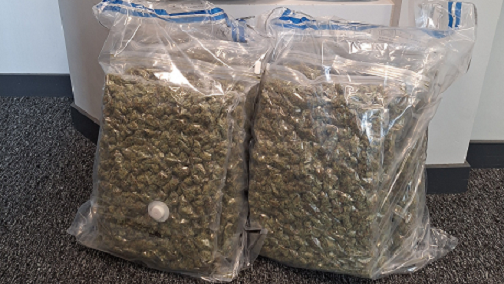 Bag showing suspected Cannabis