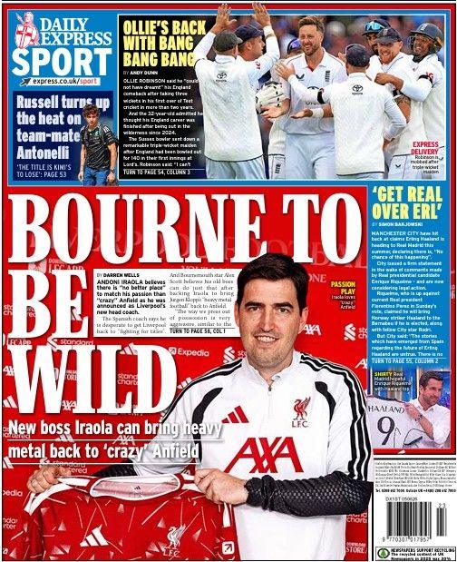 The Daily Express back page