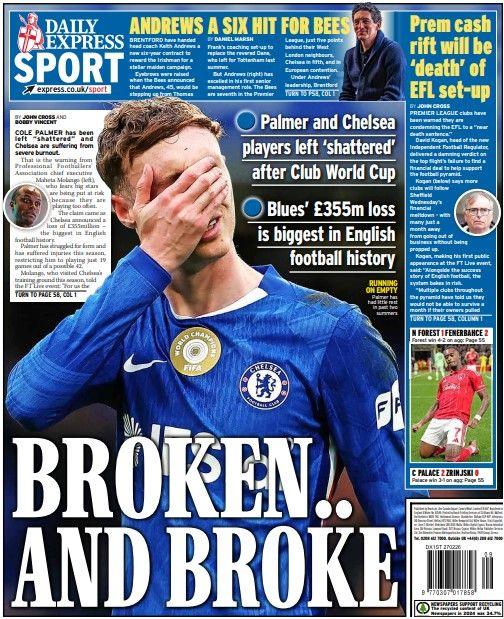 The Daily Express back page