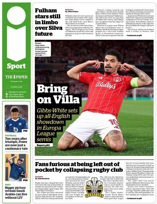 The i Paper back page